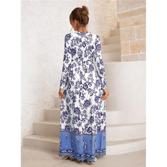 Lovey Day Long Sleeve Women’s Floral Print Maxi Dress Size XL - Picture 7 of 13